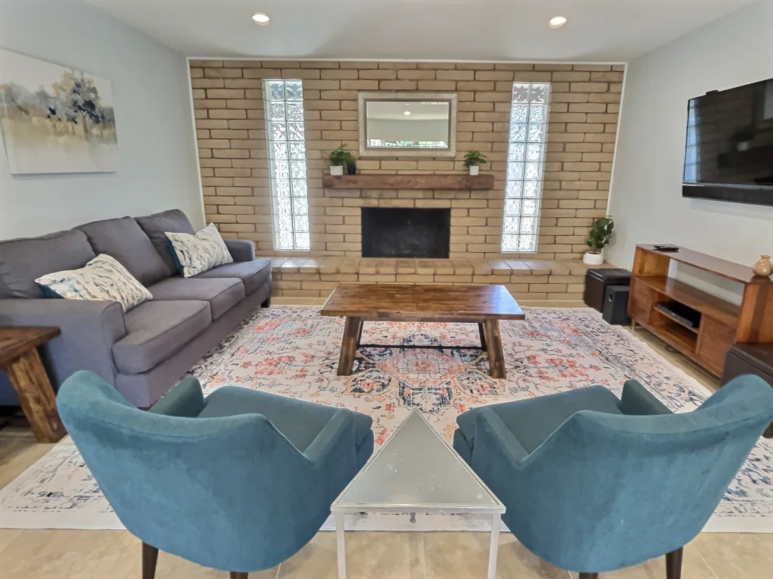Comfortable seating in The Walcott living room